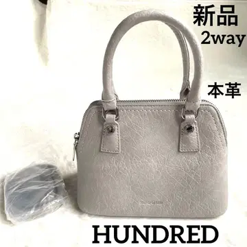 새상품 HUNDRED 그레이 2way백 숄더백 천연 가죽 일본제