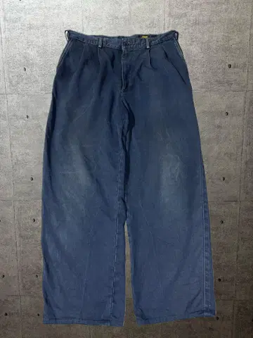 80s 90s Bobson 투 턱 치노 팬츠 분위기 와이드 구제 의류
