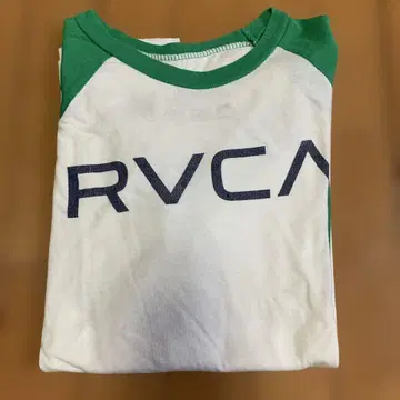 RVCA XS 7부 소매 티셔츠 화이트/그린