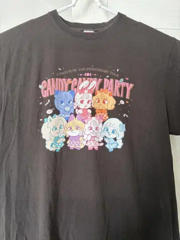 candytune 캔츄 캔파티 T셔츠 흑먹색