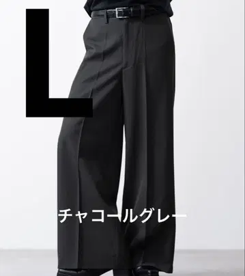 clel 백 브러쉬드 TR 플레어 슬랙스 차콜 그레이 L