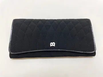 블랙 퀼팅 장지갑