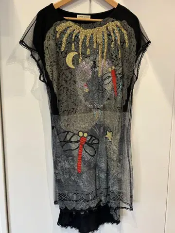 TSUMORI CHISATO 반팔 무릎 기장 원피스