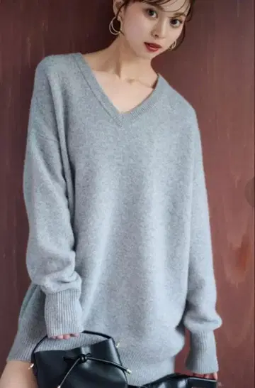 SNIDEL 그레이 울 V넥 미니 원피스