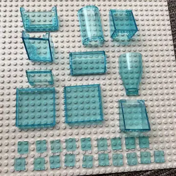 투명 스카이블루 LEGO 블록 부품 세트 창문 등 클리어