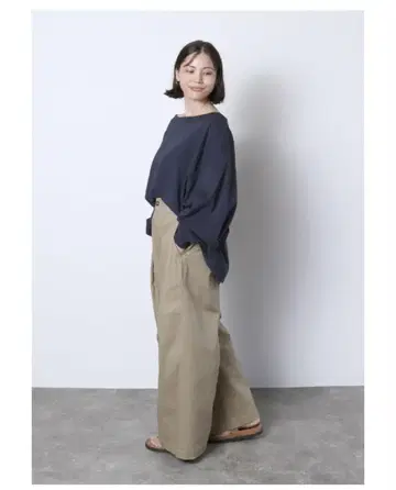 meri 턱 와이드 치노 팬츠