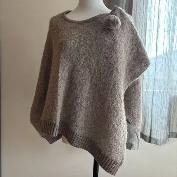 알파카 90% 베이지 브라운 판초 어레인지 가능