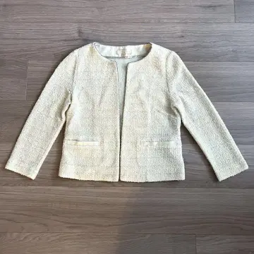 LAPIS LUCE 노카라 자켓 36 아이보리 빔즈