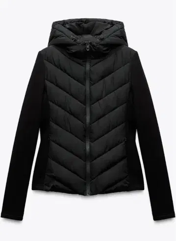 ZARA 대비 퍼프 자켓 블랙