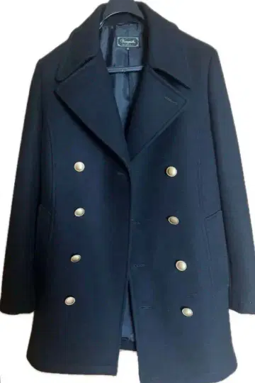 Vanquish 더블 브레스트 피 코트 S