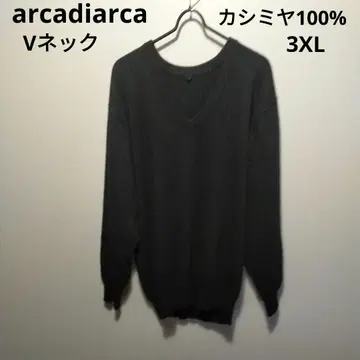 arcadiarca V넥 캐시미어 100% 스웨터 3XL 블랙