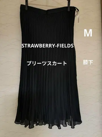 새상품급! STRAWBERRY-FIELDS 블랙 플리츠 스커트
