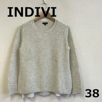 H1016B16 [INDIVI] 울 혼방 레이어드 크루넥 니트
