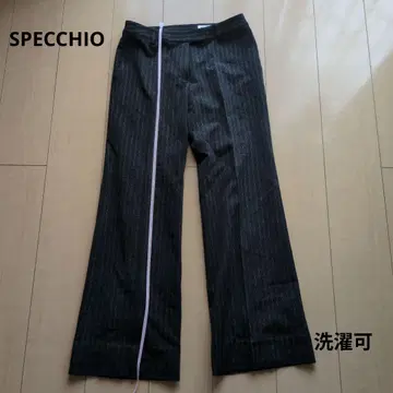 SPECCHIO 스트라이프 차콜 그레이 팬츠