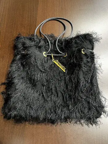 Charmantsac 인조 모피 핸드백 블랙