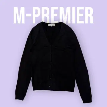 M-PREMIER 블랙 가디건 사이즈 38 긴팔 V넥 S-825