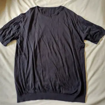 JOHN SMEDLEY T셔츠 코튼 니트 L 사이즈 네이비 새상품급