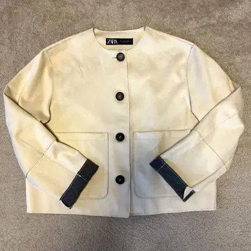 ZARA 자라 여성용 옷깃 없는 숏 자켓