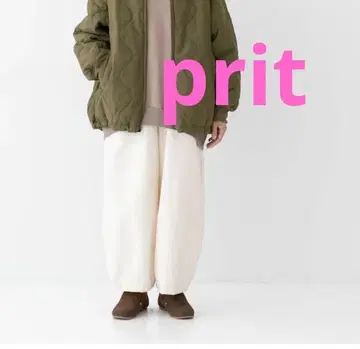프릿 prit 백 새틴 밑단 다트 베이커 팬츠 아이보리