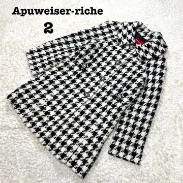 아푸와이저 리셰 하운드투스 패턴 롱 코트 꽃 버튼 셔츠 모노톤 M