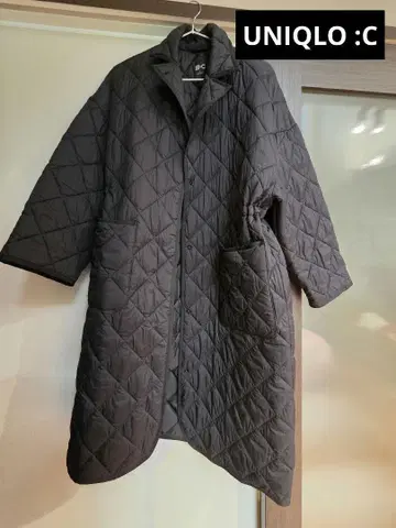 UNIQLO C 블랙 퍼프 테크 퀼트 코트 S