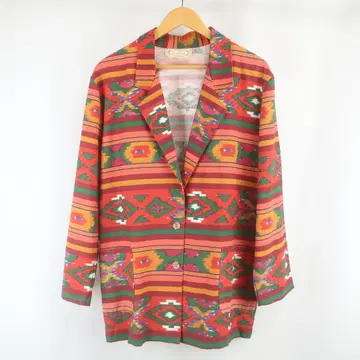 새상품급 VINTAGE USA bonjour 네이티브 무늬 와이드 자켓
