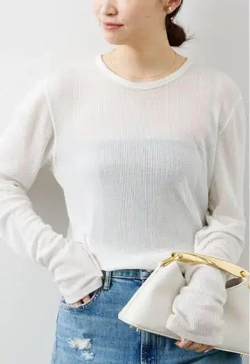 Deuxieme Classe 골지 롱 슬리브 풀오버 화이트