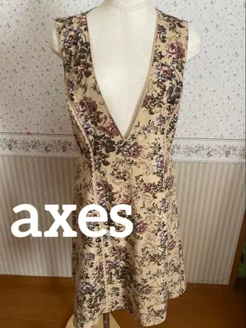 axes 꽃무늬 베이지 슬리브리스 튜닉 원피스 axes M 사이즈