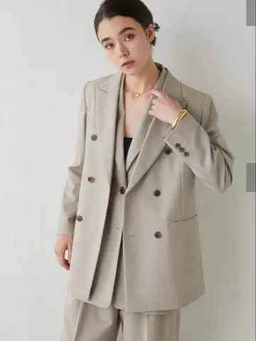 Whim Gazette 더블 자켓 베이지