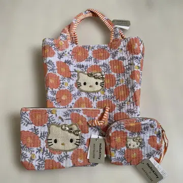 키티 x 메이그로브 퀼팅 백 파우치 비즈 큐빅 미사용 F