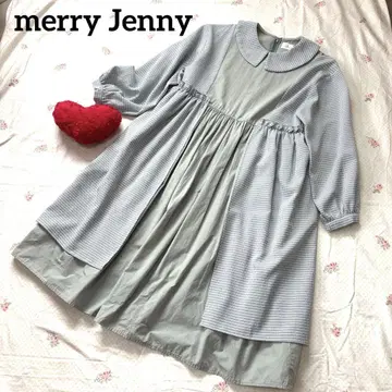 메리제니 merry Jenny 개더 체크 콤비 원피스 긴팔