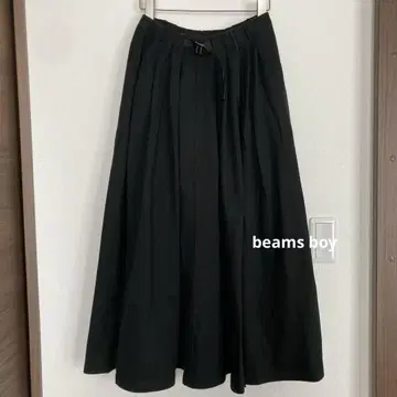 빔즈 보이 그라미치 롱 스커트 플레어 코튼 100 블랙
