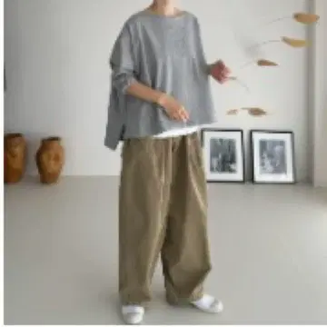 아규 코튼 와이드 풀오버 아규 롱T