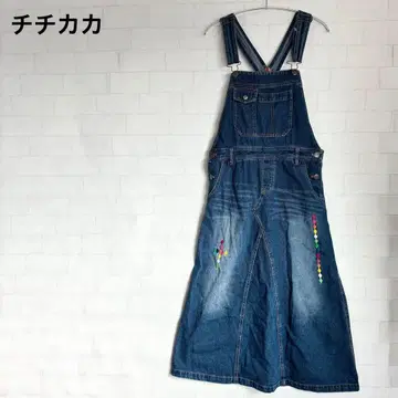 티티카카 자수 데님 오버롤