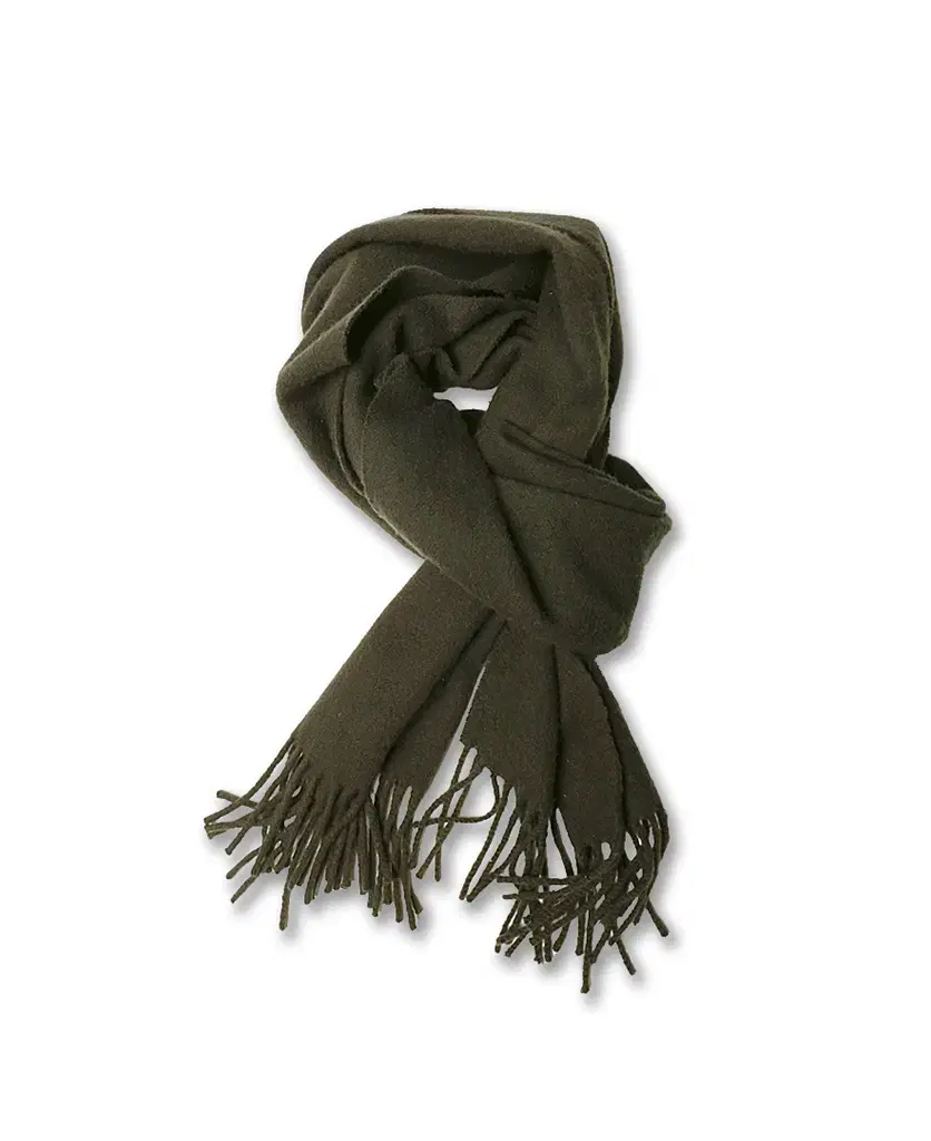 DRAKE'S 드레익스 Drake's 100% Lambswool Khaki Scarf Scotland
