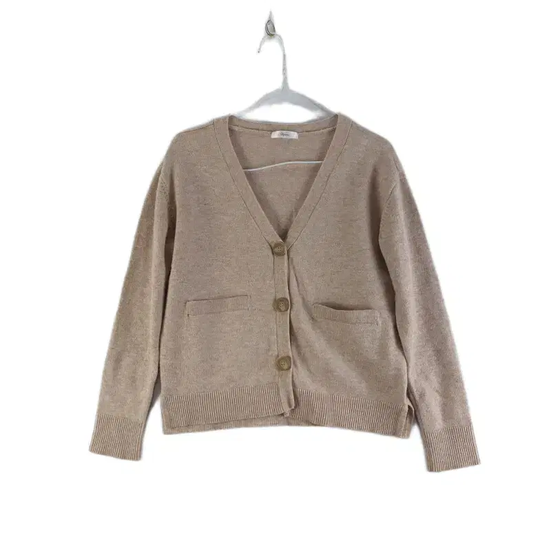J1510 Roem Women's 90 Beige V-neck Knit Cardigan
