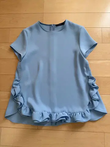 YOKO CHAN 라이트 블루 프릴 블라우스 36