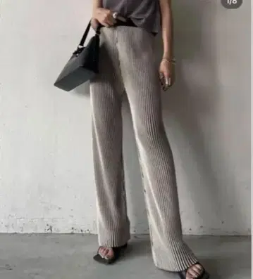 AIC 리브 스트라이프 와이드 팬츠