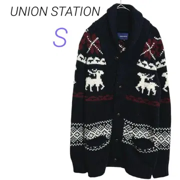 UNION STATION [ S ] 남성용 노르딕 무늬 코위찬 가디건
