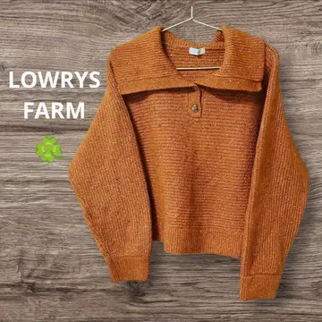 [ LOWRYS FARM ] 디자인 카라 부착 버튼 아크릴 양모 혼방