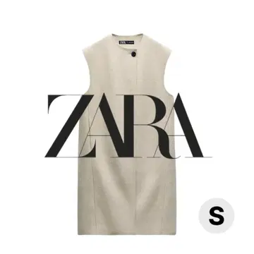 ZARA 롱 소프트 베스트 베이지 S