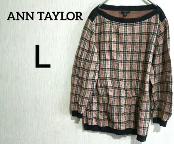 ANN TAYLOR 체크 무늬 긴팔 상의 [ L ]