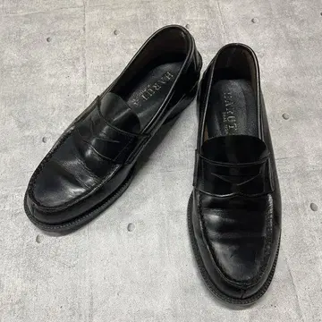 HARUTA 코인 로퍼 가죽 신발 블랙 넓은 폭 하루타