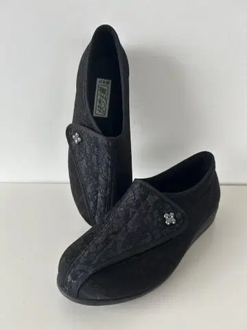 쾌보주의 간호화 23cm 3E 블랙 블랙 레이스 패셔너블한 신발