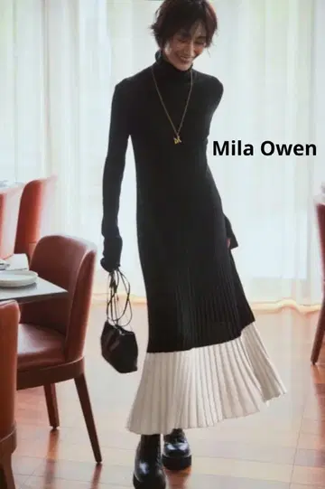 Mila Owen 미라 오웬 리브 니트 원피스 0