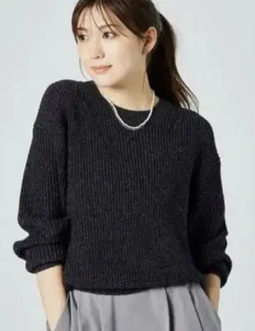 PlST 메탈릭 크루넥 스웨터 플라스테