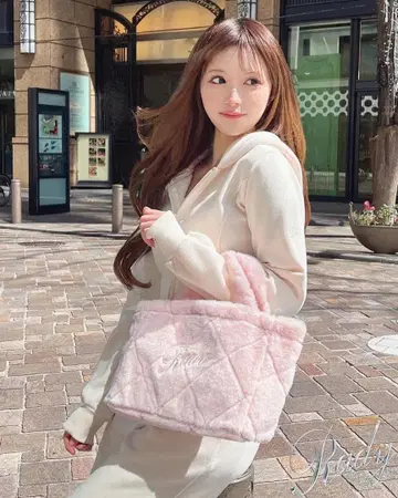 Rady 모코모코 퀼팅 토트백 핑크