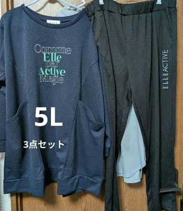 빅 사이즈 새상품 5L ELLE ACTIVE 셋업 저지 팬츠 등