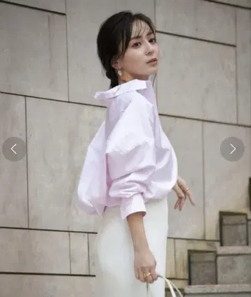 anuans 트윌 스탠다드 셔츠 핑크
