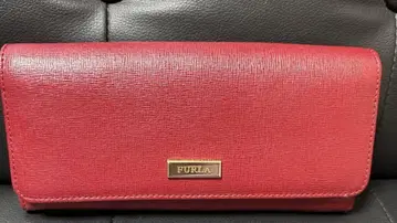FURLA 와인 레드 가죽 장지갑